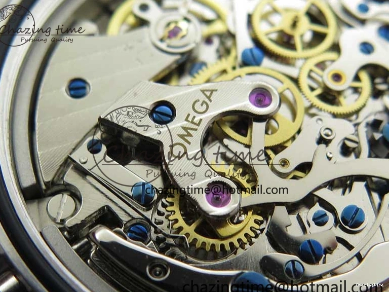 0111 Speedmaster SS Snoopy Apollo OMF Best Edition White Dial on SS Flat link Bracelet Venus Trendy 7882